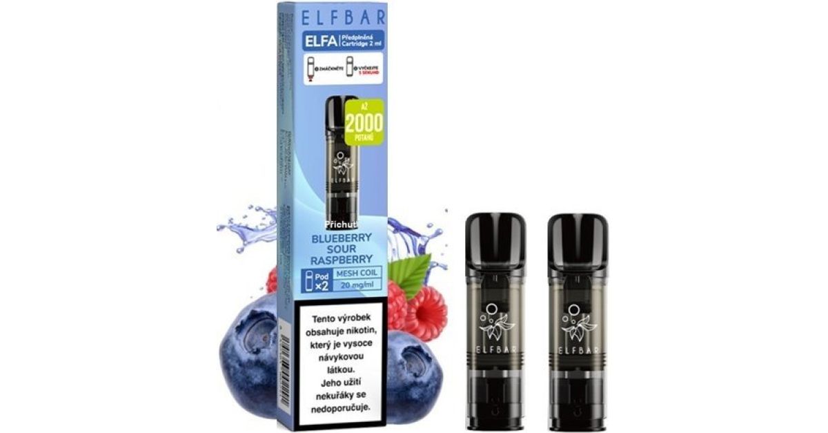 Elf Bar ELFA Pods cartridge 2Pack Blueberry Sour Raspberry 20mg