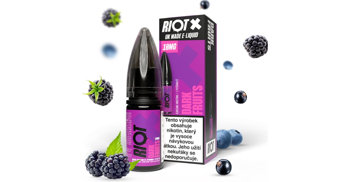 Liquid RIOT X Salt Dark Fruits (Tmavá bobulovitá směs) 10ml 10mg