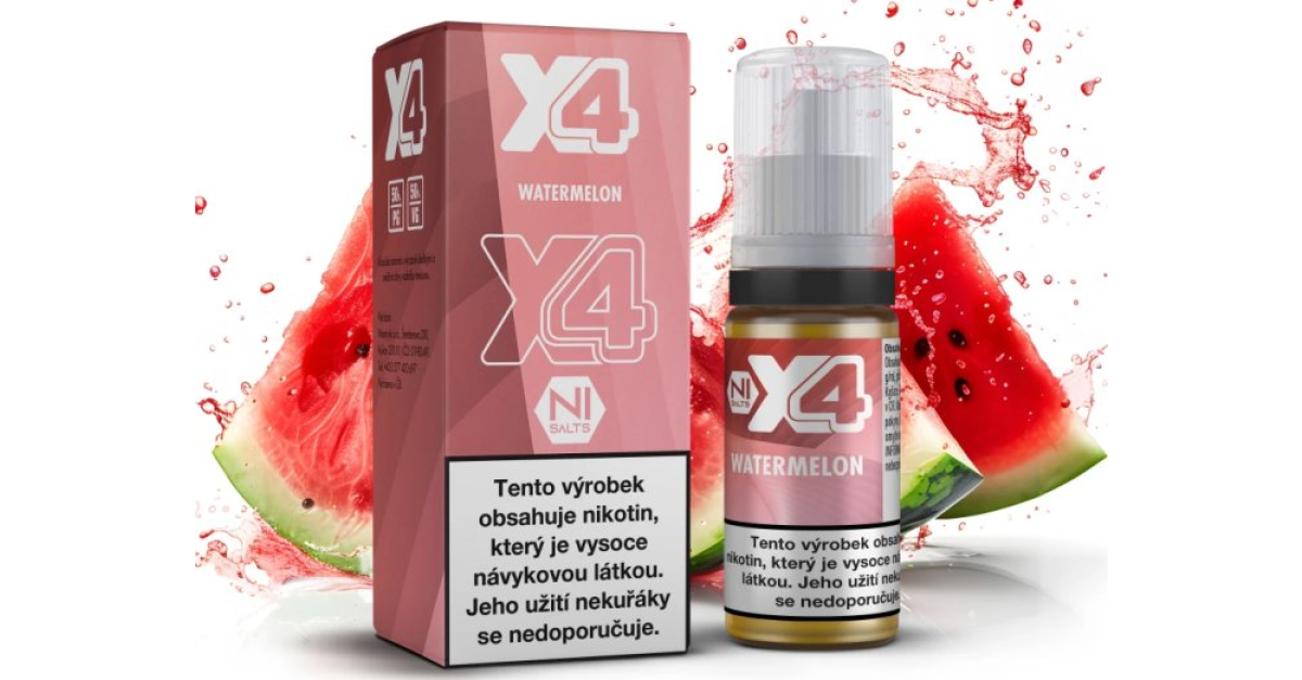 Liquid X4 Bar Juice - Vodní meloun (Watermelon) 10ml 10mg